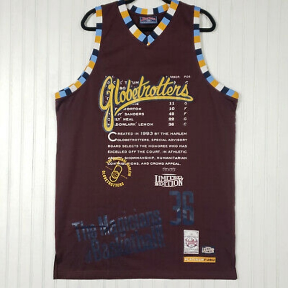 Vintage Platinum Fubu Harlem Globetrotters Meadowlark Lemon Jersey - Picture 1 of 17